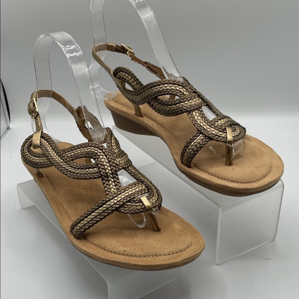 Naturalizer Braided Bronze and Gold Sandals, size 7N